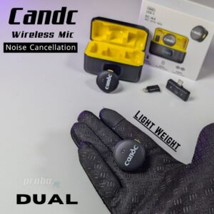 Candc DC-M4 Wireless Microphone (Dual-Noise Cancellation) For Android & iPhone (High Quality)