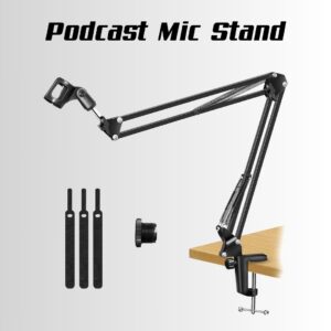 Rotational Professional Podcast Microphone Arm Stand Holder – Black