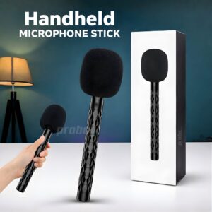 Interview Mic Handle for Wireless Microphones with Foam Windshield